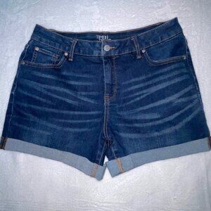 Time and Tru Mid-Rise Jean Short Women 30x13 Size 10 Blue Denim Faded Regular